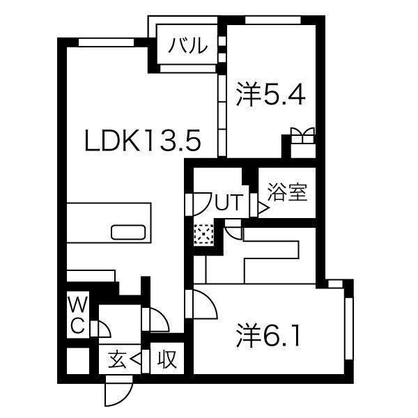 RESTS ON 行啓通(2LDK/4階)の間取り写真