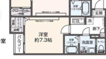 TASTE古賀(1K/2階)の間取り写真