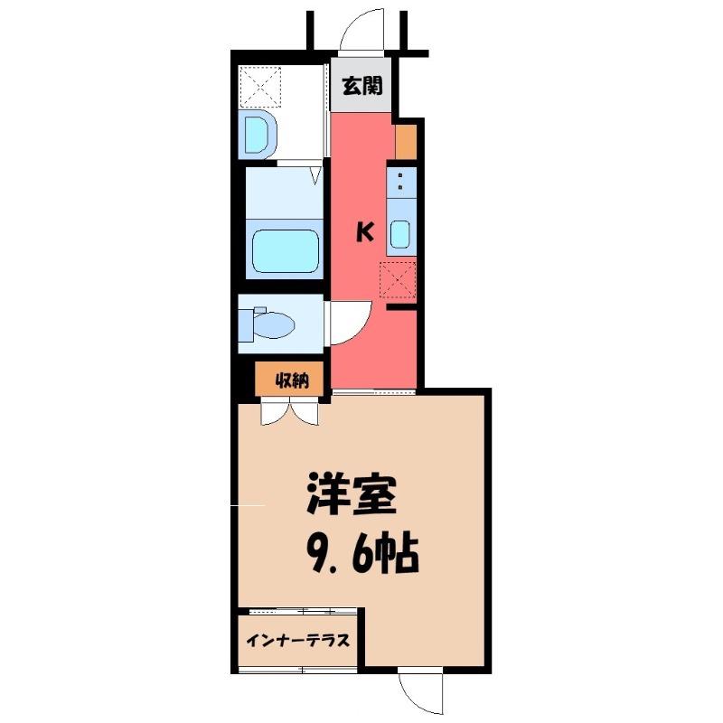 グランコート西本町(1K/1階)の間取り写真