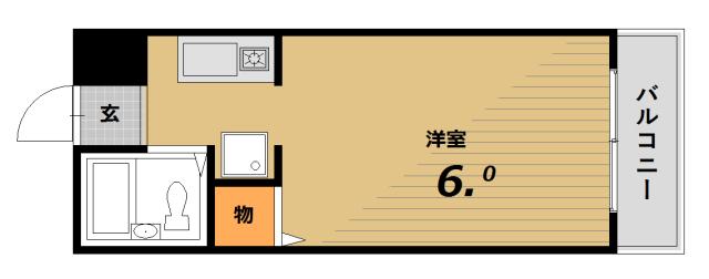 コスモメイト鈴蘭西(1K/1階)の間取り写真