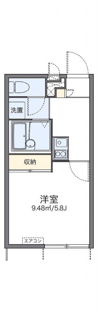 レオパレスビボ(1K/1階)の間取り写真