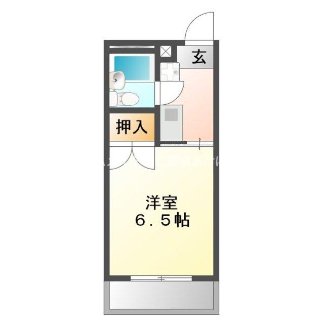 ハイシティ弥生(1K/3階)の間取り写真