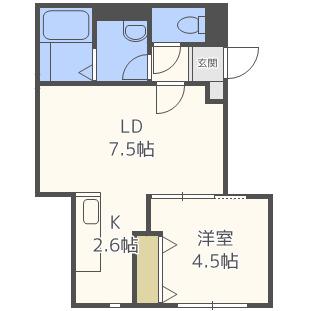 F-STAGE元町(1LDK/4階)の間取り写真