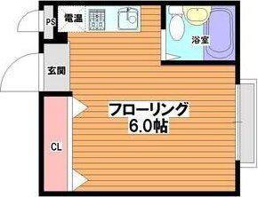 ソサエティ山手(ワンルーム/1階)の間取り写真