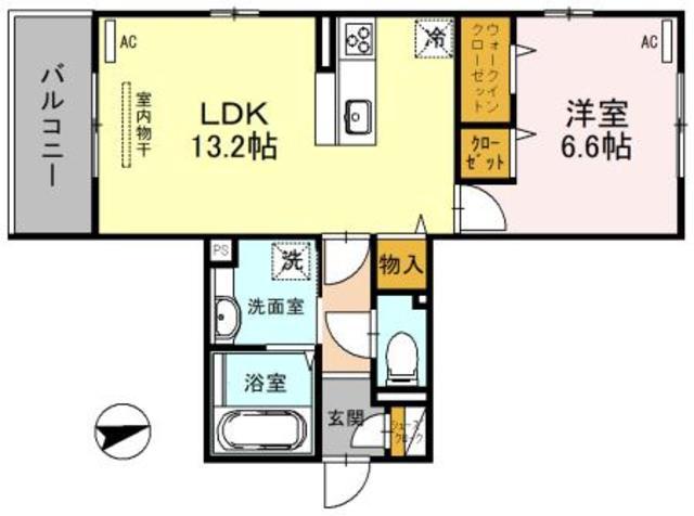 ラ メゾン ピック 中百舌鳥(1LDK/3階)の間取り写真