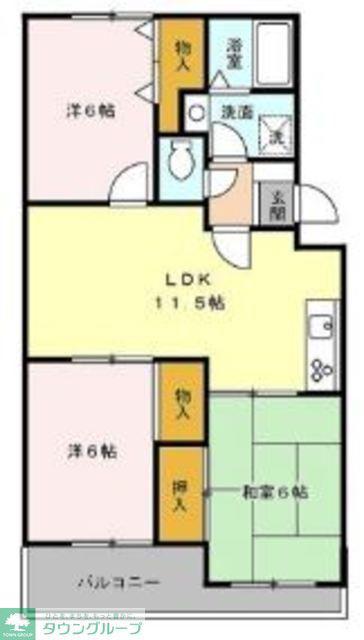 ヴァンベール神山Ⅰ(3LDK/1階)の間取り写真
