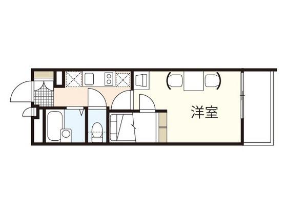 レオパレスCEDRUS(1K/1階)の間取り写真