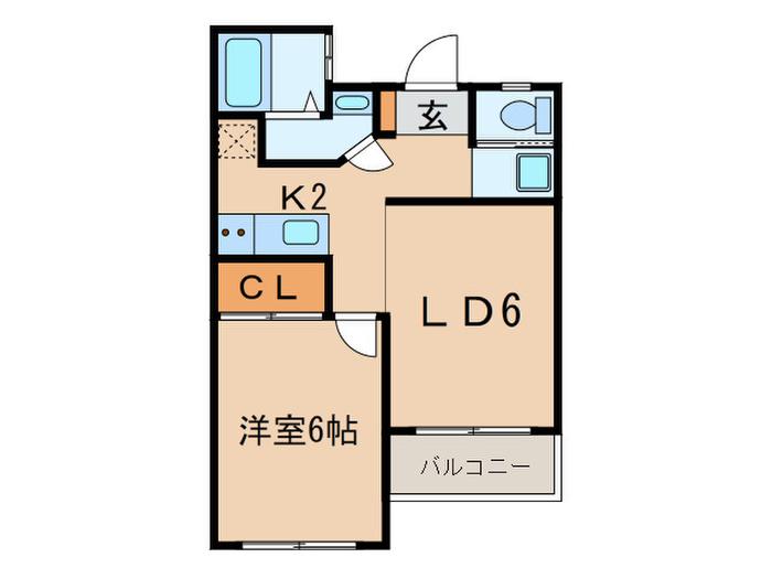 コートハイム祖師谷(1LDK/1階)の間取り写真
