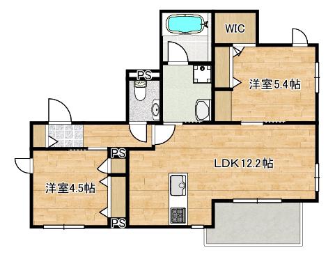 シルフィード元住吉(2LDK/2階)の間取り写真