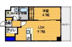 コリネット笹丘(1LDK/3階)の間取り写真