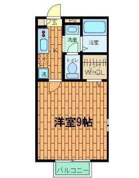 ハーツデール(1K/2階)の間取り写真