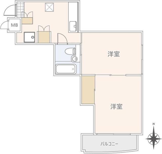 第2グロスクベル(2K/1階)の間取り写真
