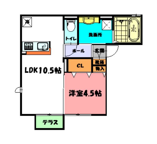 グランアヴァンティII(1LDK/1階)の間取り写真
