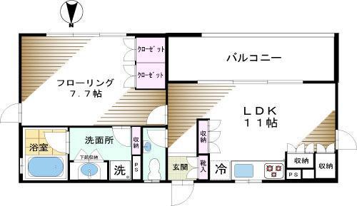 グリーンテラス雑司が谷(1LDK/2階)の間取り写真