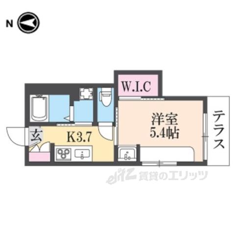 ライトハウス ウエスト(1K/1階)の間取り写真