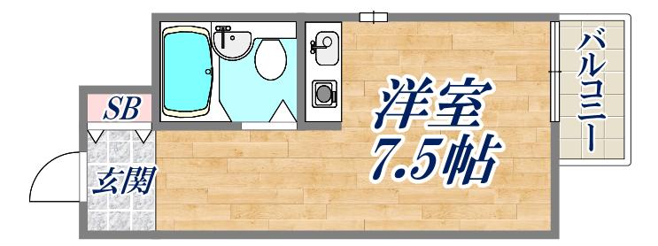 ダイドーメゾン甲子園口(ワンルーム/2階)の間取り写真