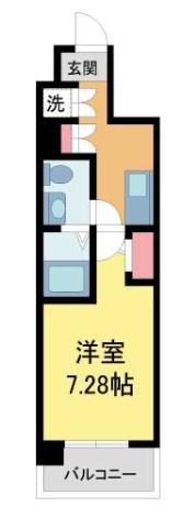 KTG RESIDENCE 芦屋西(1K/2階)の間取り写真
