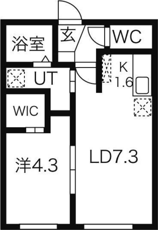 T147(1LDK/2階)の間取り写真