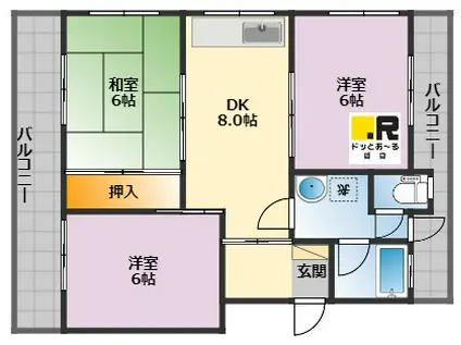 井上ハイム(3DK/2階)の間取り写真