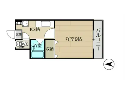 MTハイツ諸江(1K/2階)の間取り写真