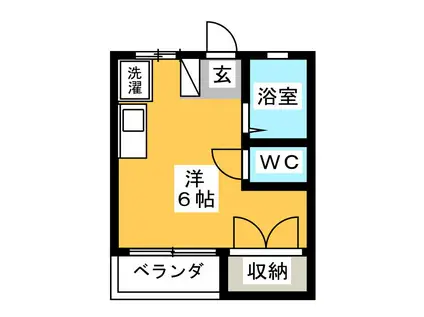 サンピュアはとり(ワンルーム/1階)の間取り写真