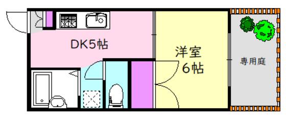 フレグランス藤井(1DK/1階)の間取り写真