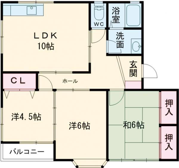 レジデンスせせらぎ(3LDK/2階)の間取り写真