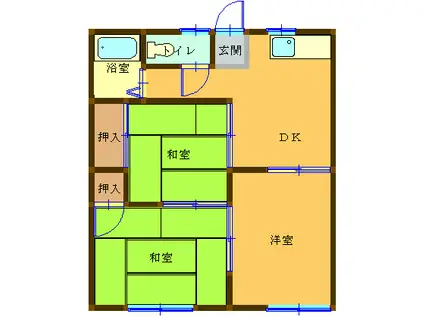 大堤コーポ(3DK/2階)の間取り写真