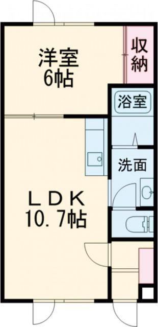 プラザ2000(1LDK/2階)の間取り写真