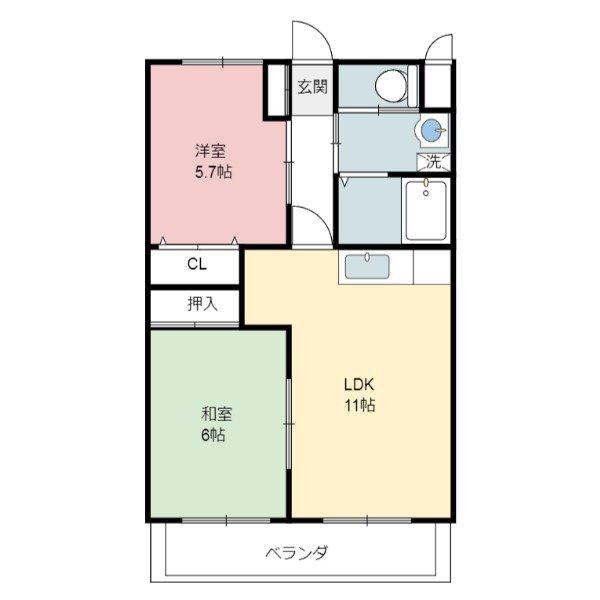 BELL39(2LDK/3階)の間取り写真
