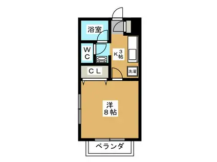 アドバンテージ(1K/2階)の間取り写真