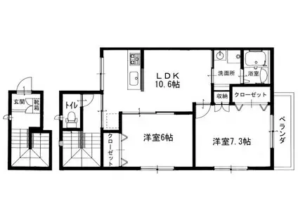 ルネス吉岡26号地(2LDK/2階)の間取り写真