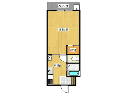 メゾンサンテ(1K/3階)の間取り写真