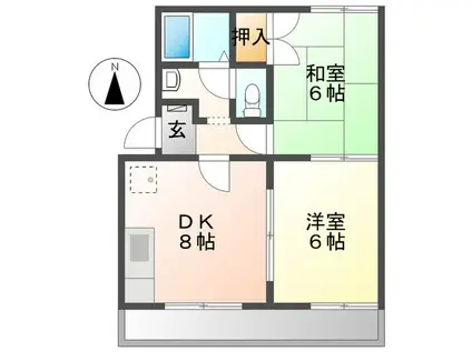 明光ハイム(2DK/1階)の間取り写真