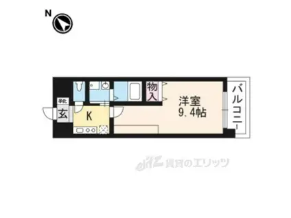 フォーシーズン南草津(1K/1階)の間取り写真