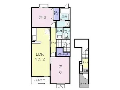 サニ-コートA(2LDK/2階)の間取り写真