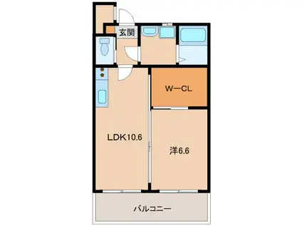 AMITIEI(1LDK/2階)の間取り写真