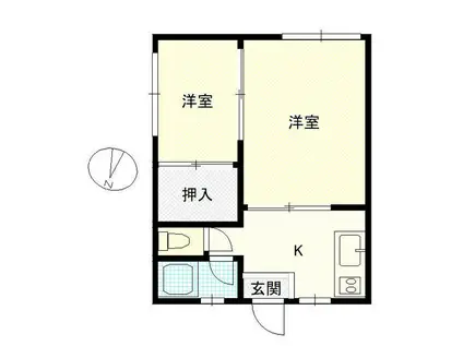 大丸コーポ(2K/1階)の間取り写真