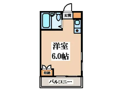 コーポタナベ(ワンルーム/2階)の間取り写真