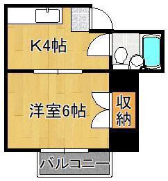 シャトレ祇園原(1K/1階)の間取り写真
