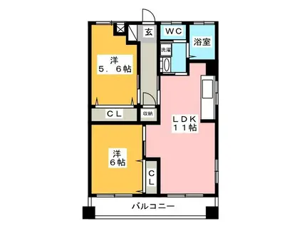 第3小野ビル(2LDK/2階)の間取り写真
