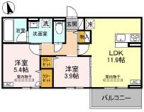 ロータスシャトー(2LDK/2階)の間取り写真