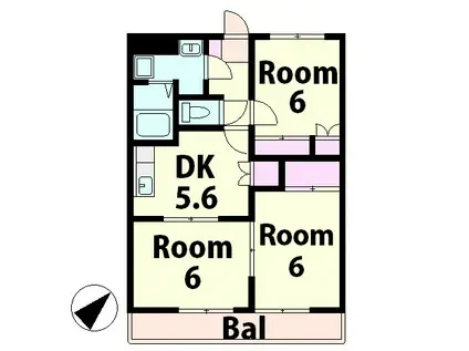 フォレストコーポ(3DK/1階)の間取り写真