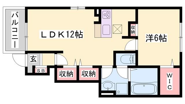 プレジール(1LDK/1階)の間取り写真