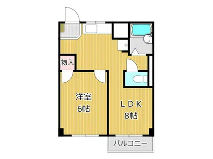 グレイスマンション(1LDK/2階)の間取り写真