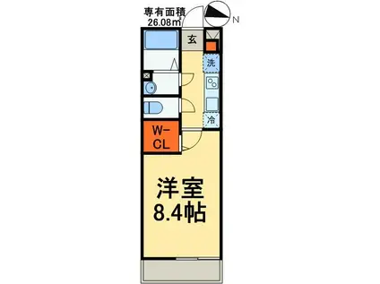 リブリ・ル・シャドール(1K/1階)の間取り写真