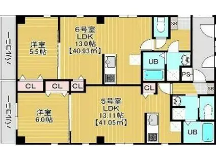 VICTORIA(1LDK/2階)の間取り写真