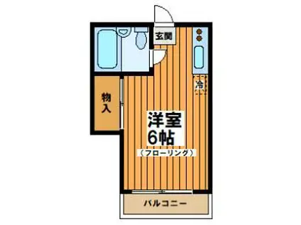 小倉ハイツ(ワンルーム/2階)の間取り写真