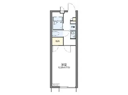 レオパレスルフラン東越谷(1K/1階)の間取り写真