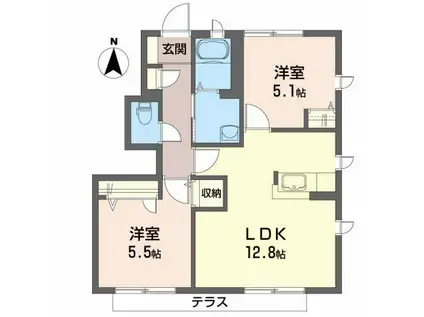 アンアローズ(2LDK/1階)の間取り写真